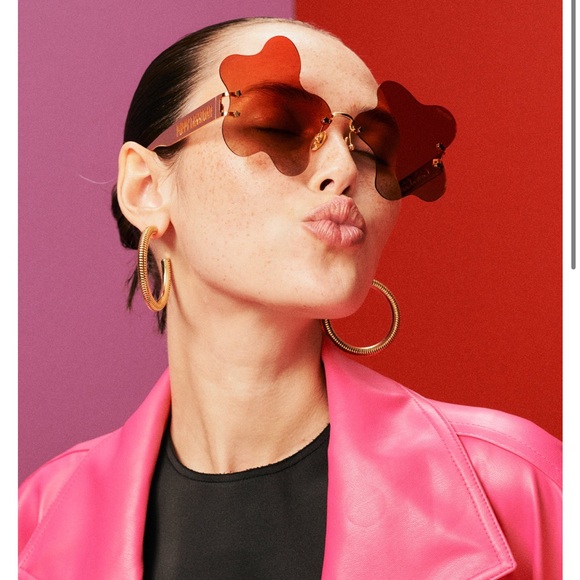 New poppy lissiman Floating Flowers sunglasses in Orange - Picture 1 of 10